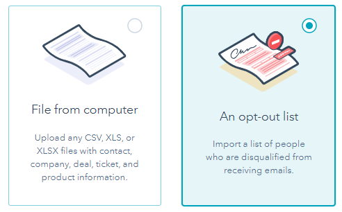Select an Opt-out list
