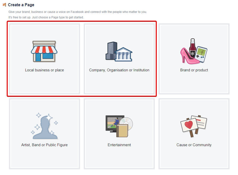creating a facebook page